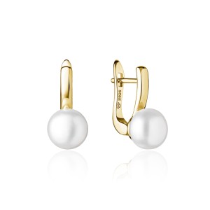 Cercei cu perle naturale albe din argint placat cu aur galben cu tortite DiAmanti SK25243GYEL_W-G (Argint 925‰ 3,2 g.) Cercei cu perle naturale albe din argint placat cu aur galben cu tortite DiAmanti SK25243GYEL_W-G (Argint 925‰ 3,2 g.)